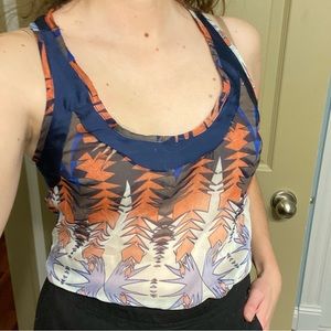Y2K racerback tank top, semi-sheer, Costa Blanca Size 36 aka XS